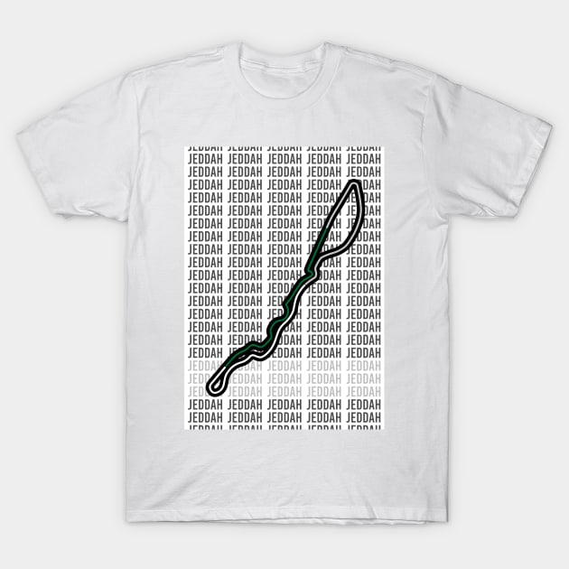 Jeddah - F1 Track (Sectors Update) T-Shirt by GreazyL